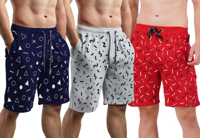 HOTFITS Printed Men Multicolor Basic Shorts
