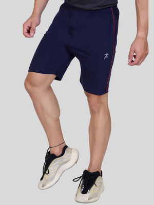 axys Solid Men Dark Blue Basic Shorts