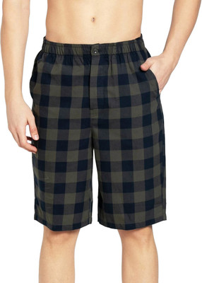 JOCKEY Checkered Men Dark Blue Bermuda Shorts