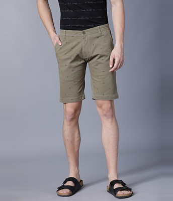 HIGHLANDER Printed Men Green Chino Shorts