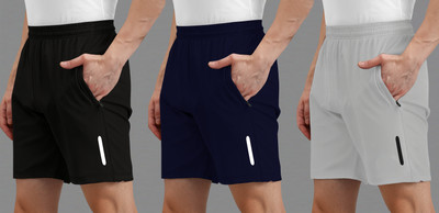 AVOLT Solid Men Black, Blue, Grey Casual Shorts