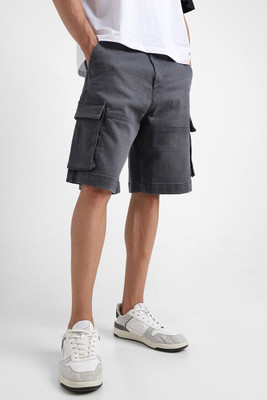 FOREVER 21 Solid Men Grey Casual Shorts