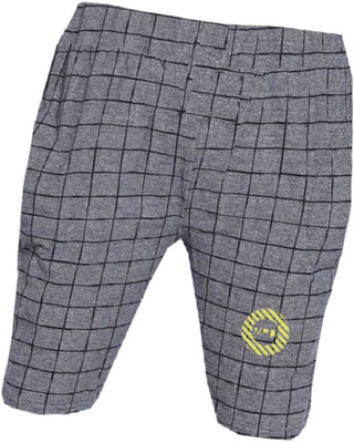 MRB Checkered Men White Bermuda Shorts