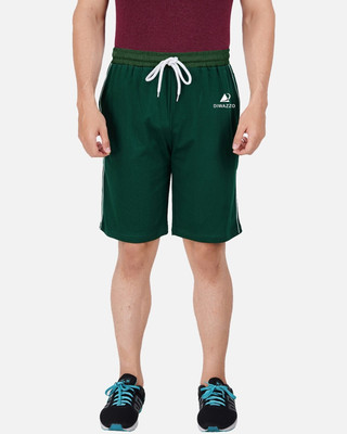 Diwazzo Solid Men Dark Green Basic Shorts