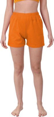THE BLAZZE Solid Women Orange Night Shorts