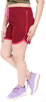 Kanchan World Solid Women Pink Basic Shorts