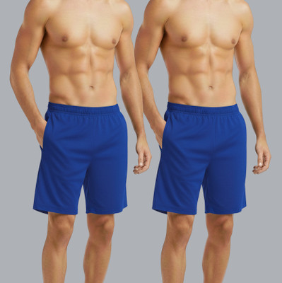 VS Tex Solid Men Blue Sports Shorts