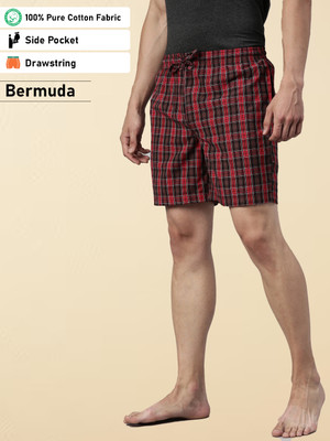 JOVEN Checkered Men Multicolor Bermuda Shorts