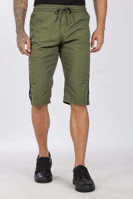24 Street Solid Men Green Gym Shorts, Cycling Shorts, Boxer Shorts, Bermuda Shorts