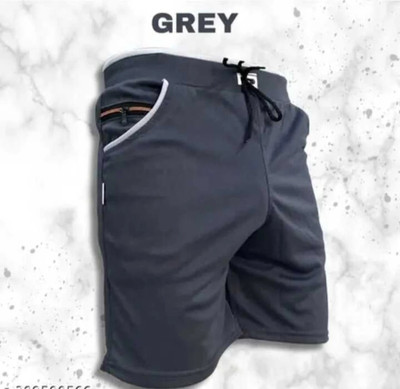 HOC Solid Men Grey Regular Shorts