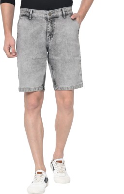 STUDIO NEXX Solid, Dyed/Washed Men Denim Grey Denim Shorts