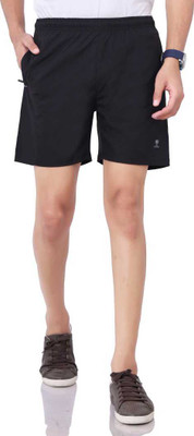 JUGAADISM Printed Men Black Basic Shorts