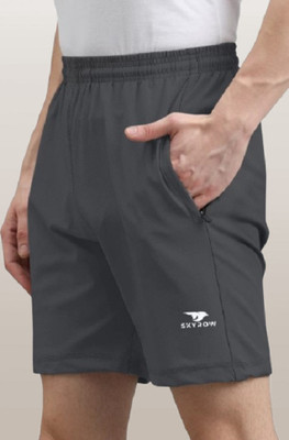 skyrow Printed Men Grey Regular Shorts