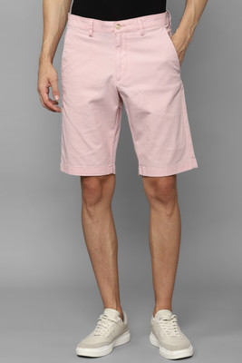 Allen Solly Solid Men Pink Regular Shorts, Baggy Shorts