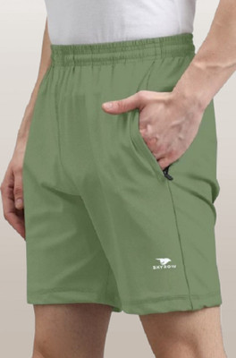 skyrow Printed Men Light Green Regular Shorts
