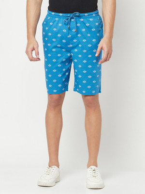 CRIMSOUNE CLUB Geometric Print Men Light Blue Regular Shorts