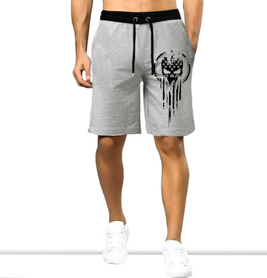 JUGULAR Printed Men Grey Regular Shorts