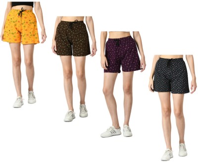 IndiWeaves Printed Women Multicolor Regular Shorts