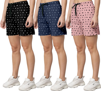 krishvi Printed Women Multicolor Regular Shorts