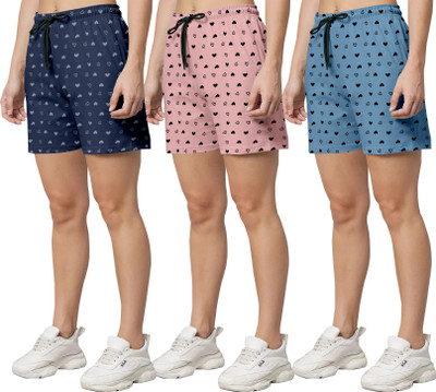 OINOZ Printed Women Multicolor Regular Shorts