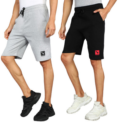 GYRFALCON Self Design Men Gold Regular Shorts