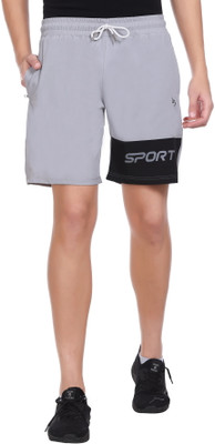 Leebonee Color Block, Printed Men Grey Sports Shorts