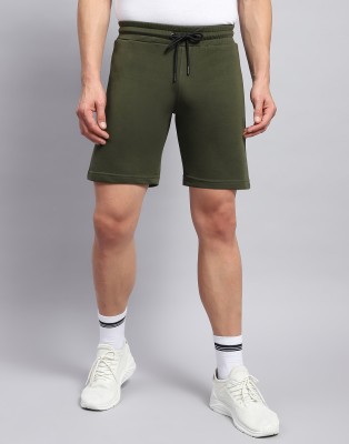 Rock.it Solid Men Green Casual Shorts