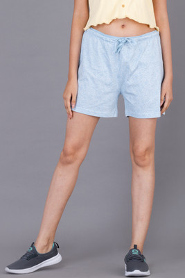 Amaara Floral Print Women Light Blue Sports Shorts