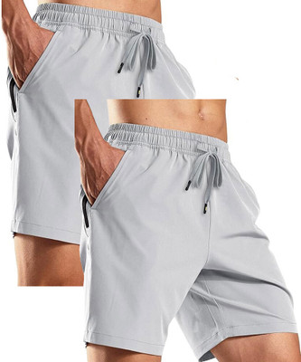Arsh Fashion Solid Men Grey Basic Shorts