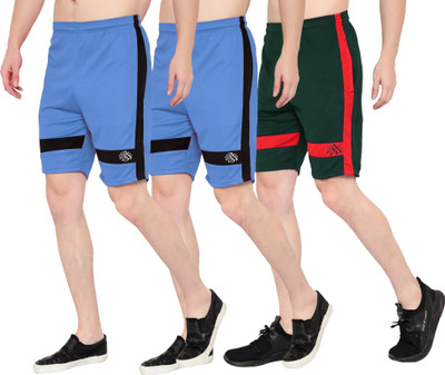 OORA TREND Mesh Men Light Blue, Light Blue, Green Sports Shorts