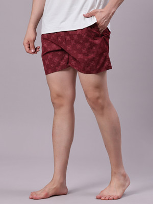 V-MART Printed Men Maroon Boxer Shorts
