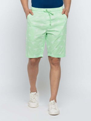 Status Quo Printed Men Green Basic Shorts