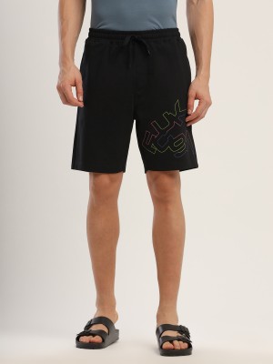 FCUK Solid Men Black Regular Shorts