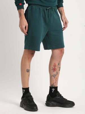 THE BEAR HOUSE Solid Men Dark Blue Casual Shorts