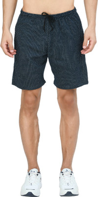 Indestar Solid Men Blue Bermuda Shorts
