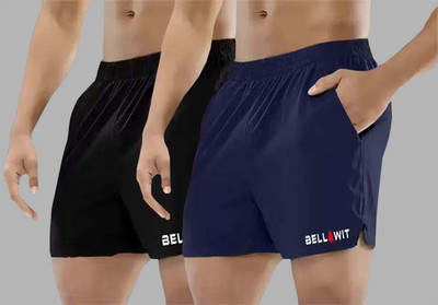 Bellwit Printed Men Dark Blue Sports Shorts