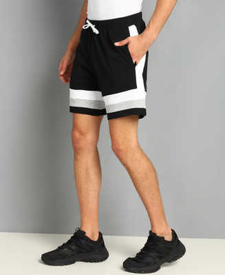 METRONAUT Color Block Men Black Regular Shorts