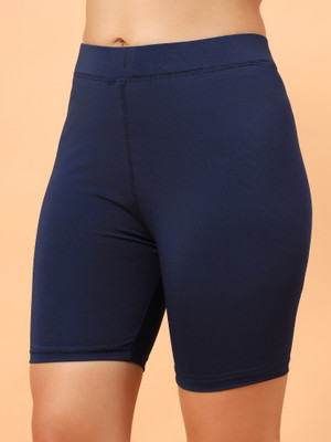 TrybeX Solid Women Dark Blue Cycling Shorts