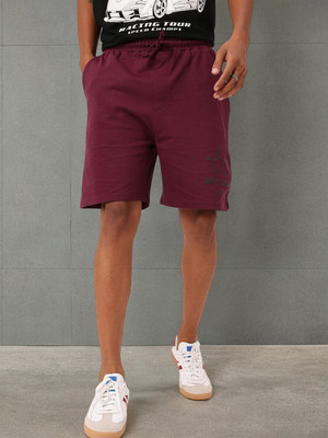Kook N Keech Solid Men Maroon Regular Shorts