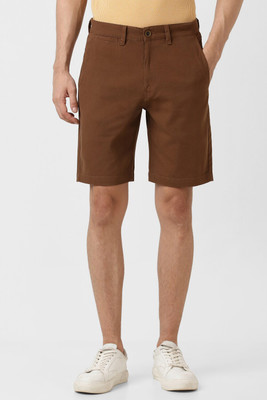 PETER ENGLAND Solid Men Brown Regular Shorts