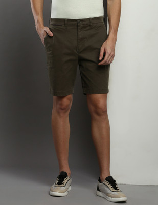 TOMMY HILFIGER Solid Men Green Casual Shorts