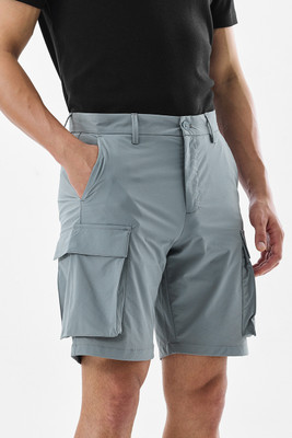 Snitch Solid Men Grey Cargo Shorts