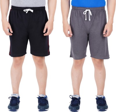 Guide Solid Men Blue, Grey Regular Shorts