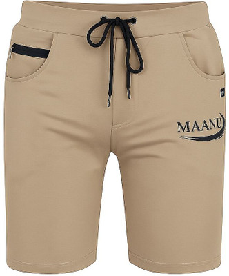 MAANU Printed Men Beige Regular Shorts