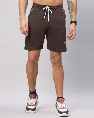 Supercot Solid Men Brown Regular Shorts, Night Shorts, Basic Shorts, Casual Shorts
