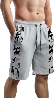 HOTFITS Solid Men Grey Basic Shorts