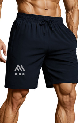 3colors Printed Men Blue Sports Shorts, Gym Shorts