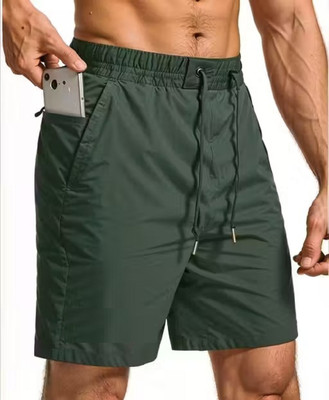 Pellegrino Solid Men Green Basic Shorts