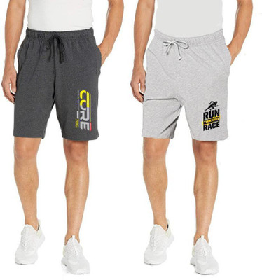 Kartblack Graphic Print Men Grey Regular Shorts