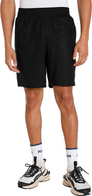 PUMA Solid Men Black Regular Shorts